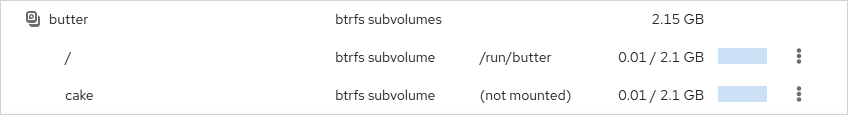 screenshot of btrfs subvolume overview page