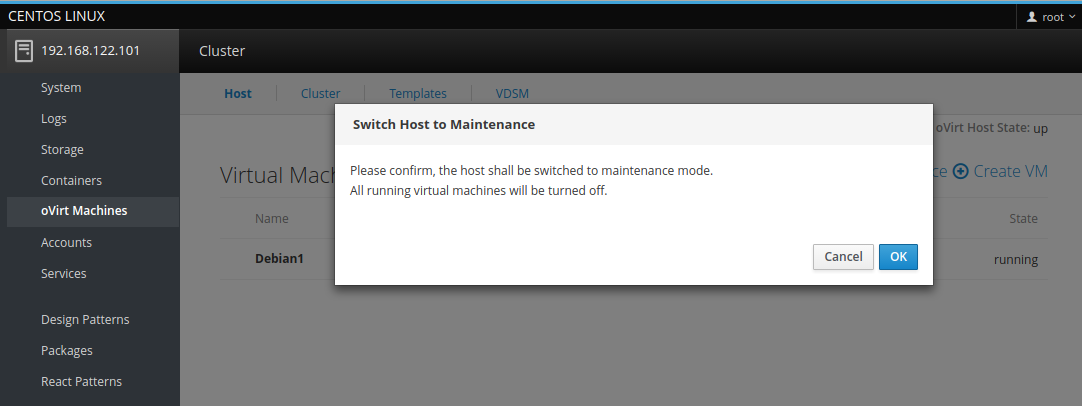 oVirt Maintenance mode